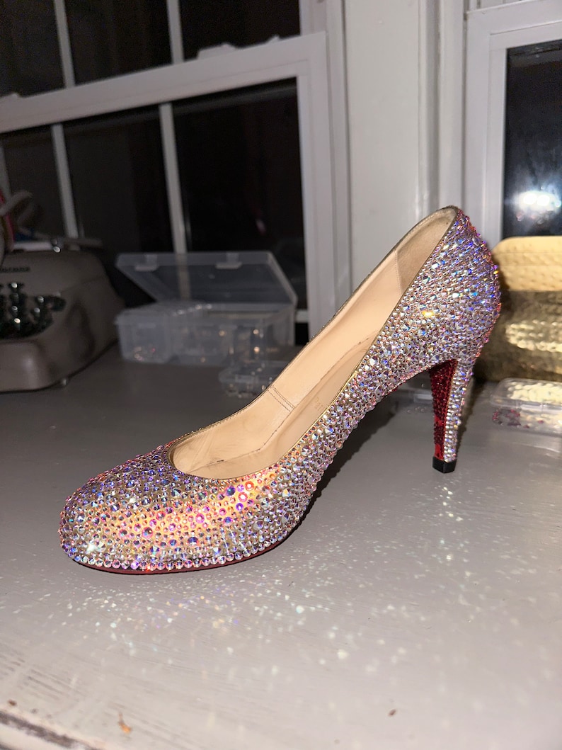 Custom Swarovski strass authentic Christian louboutin heels image 1