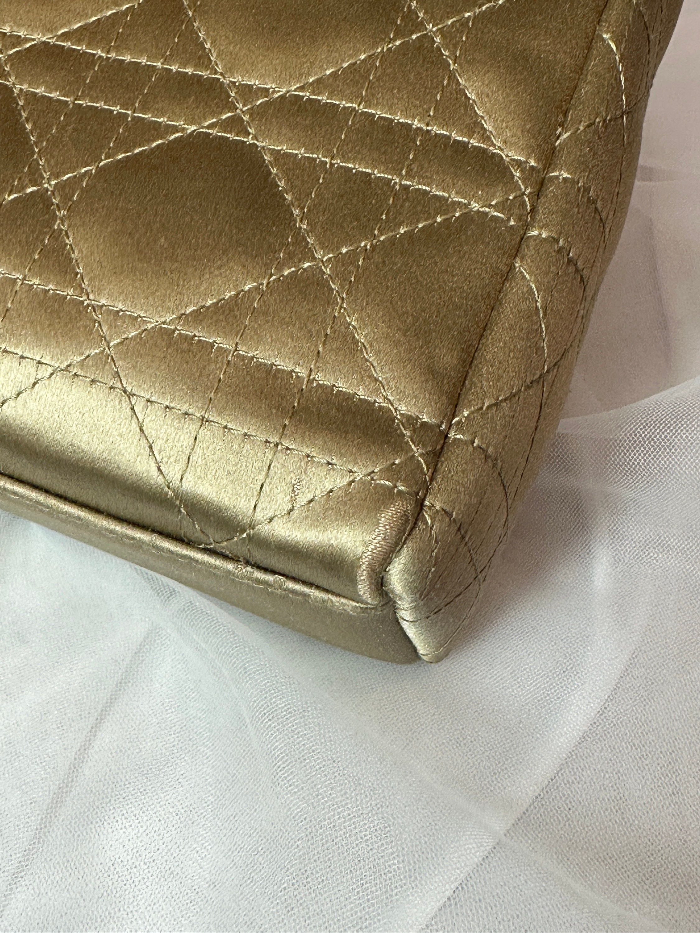 Authentic Vintage Dior Lady Dior Mini in Satin Green/gold Authentic Vintage Dior Lady Dior Mini in Satin Green/gold