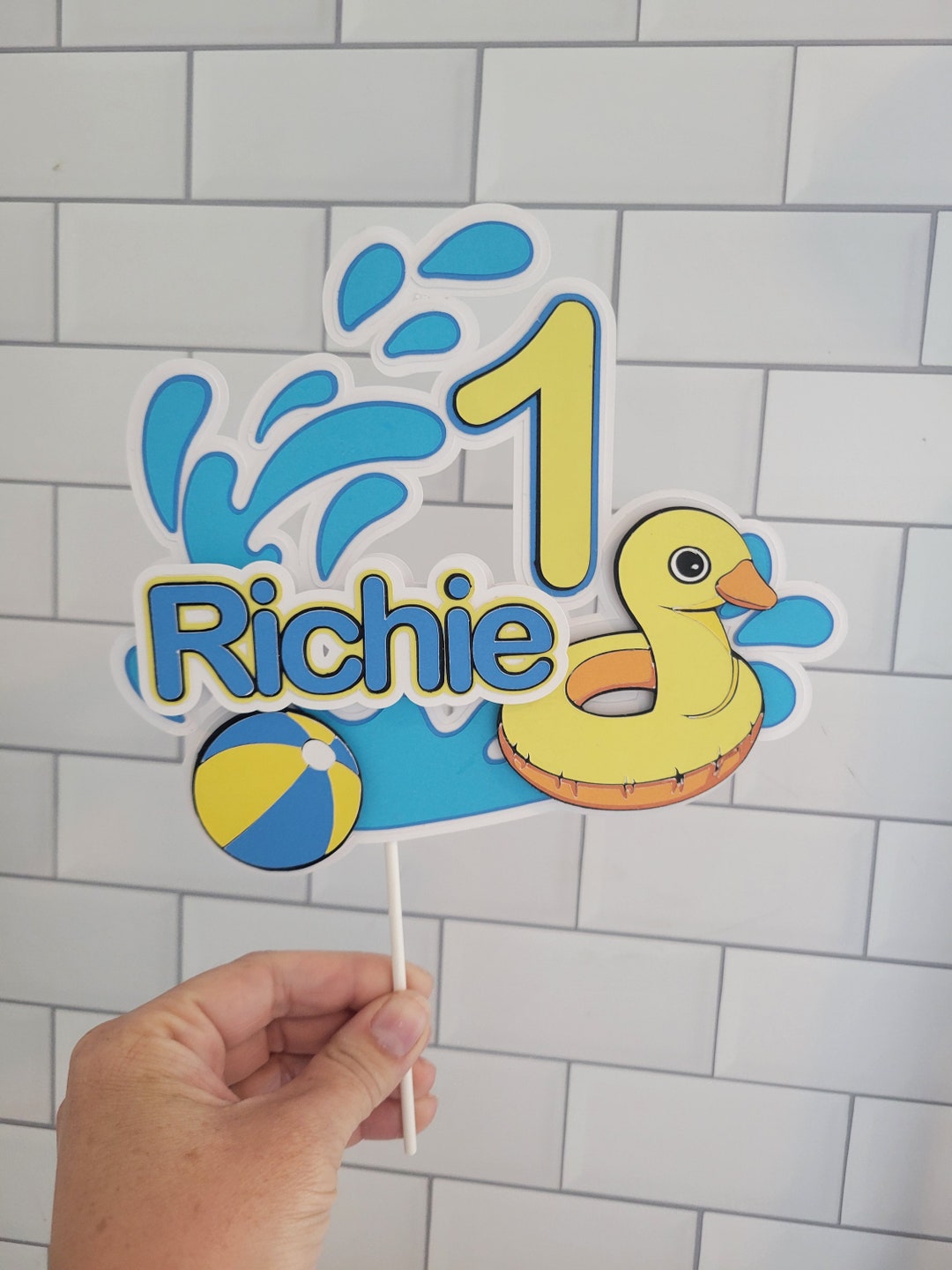 Pool Party Cake Topper Splash Party Cake Topper - Etsy