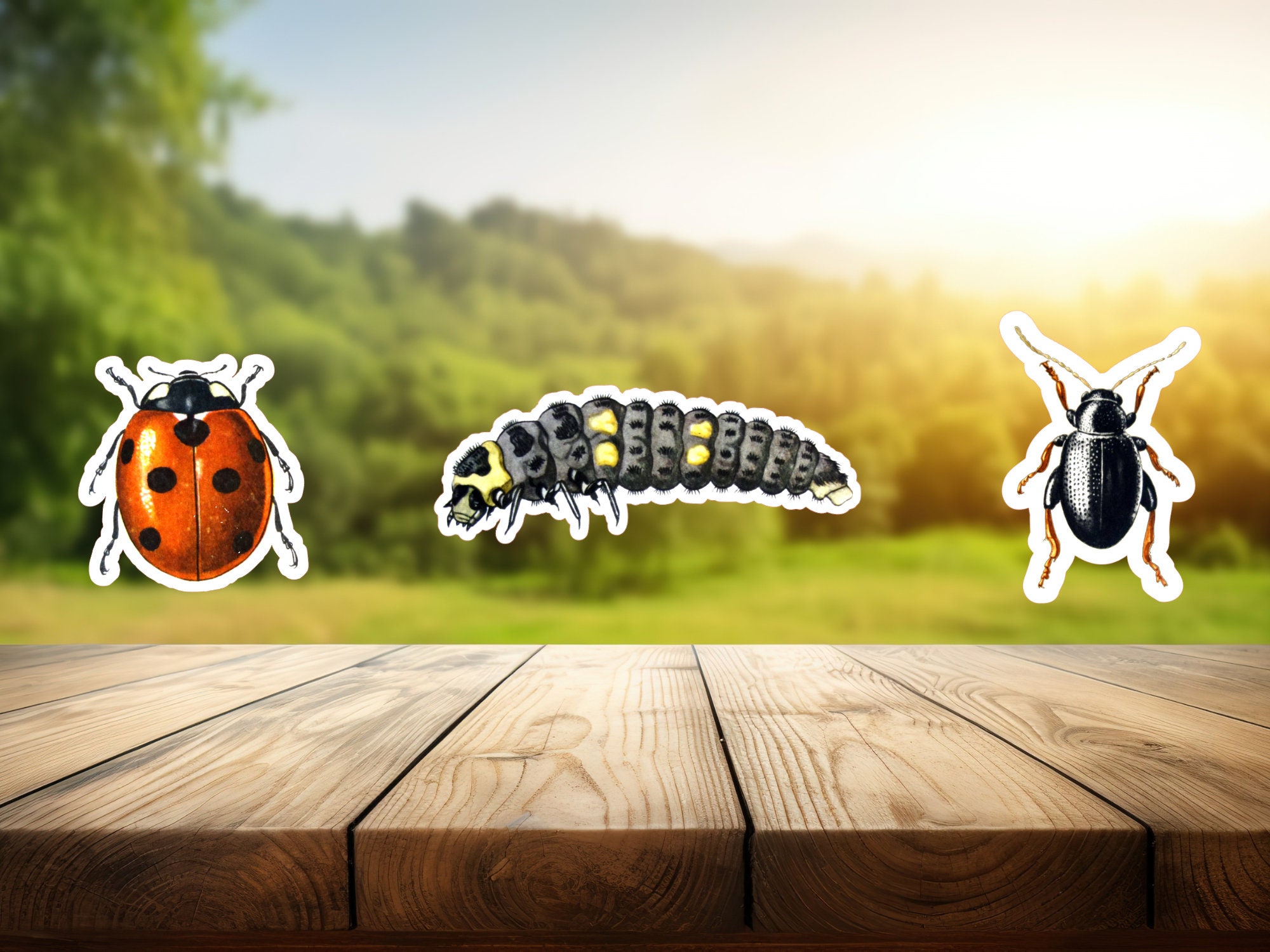 Litterbug Stickers 9 Vinyl Bug Sticker Set - Etsy