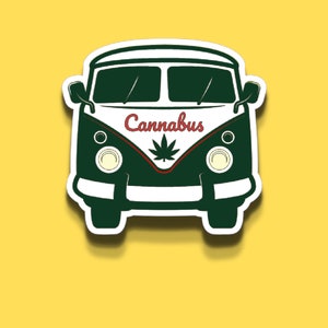 Retro Van &quot;Cannabus&quot; Sticker