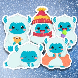 5 Kawaii Yeti Sticker Pack