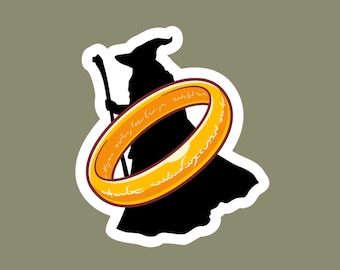 Pegatina de vinilo de One Ring/Wizard