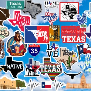 30 Texas Lone Star State Stickers
