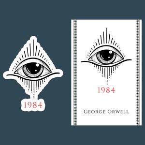 Adesivo de vinil e cartão postal de 1984