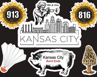 7 Kansas City Stickers Set