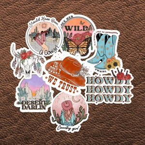 8 adesivos ocidentais de vaqueira