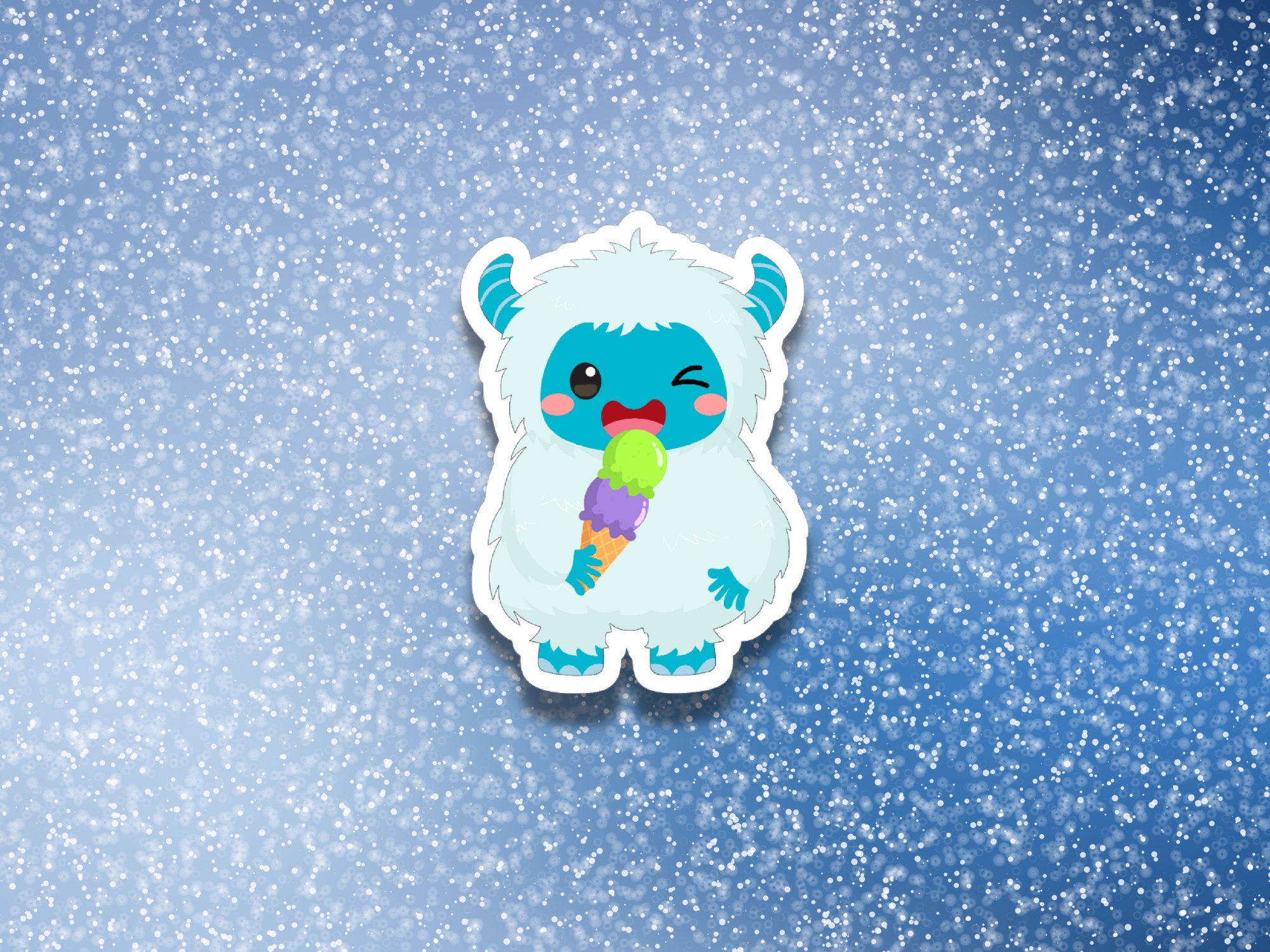 5 Kawaii Yeti Sticker Pack Etsy