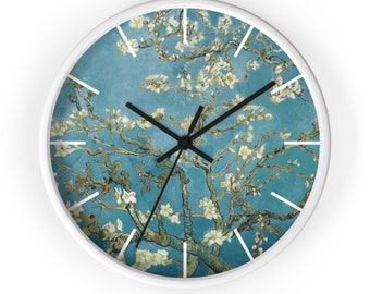 Van Gogh, Almond Blossoms, Vintage art,  Unique Wall Clock, Housewarming, Gift for Mom, Gift for her, Home Decor, Gift for Him, New Home