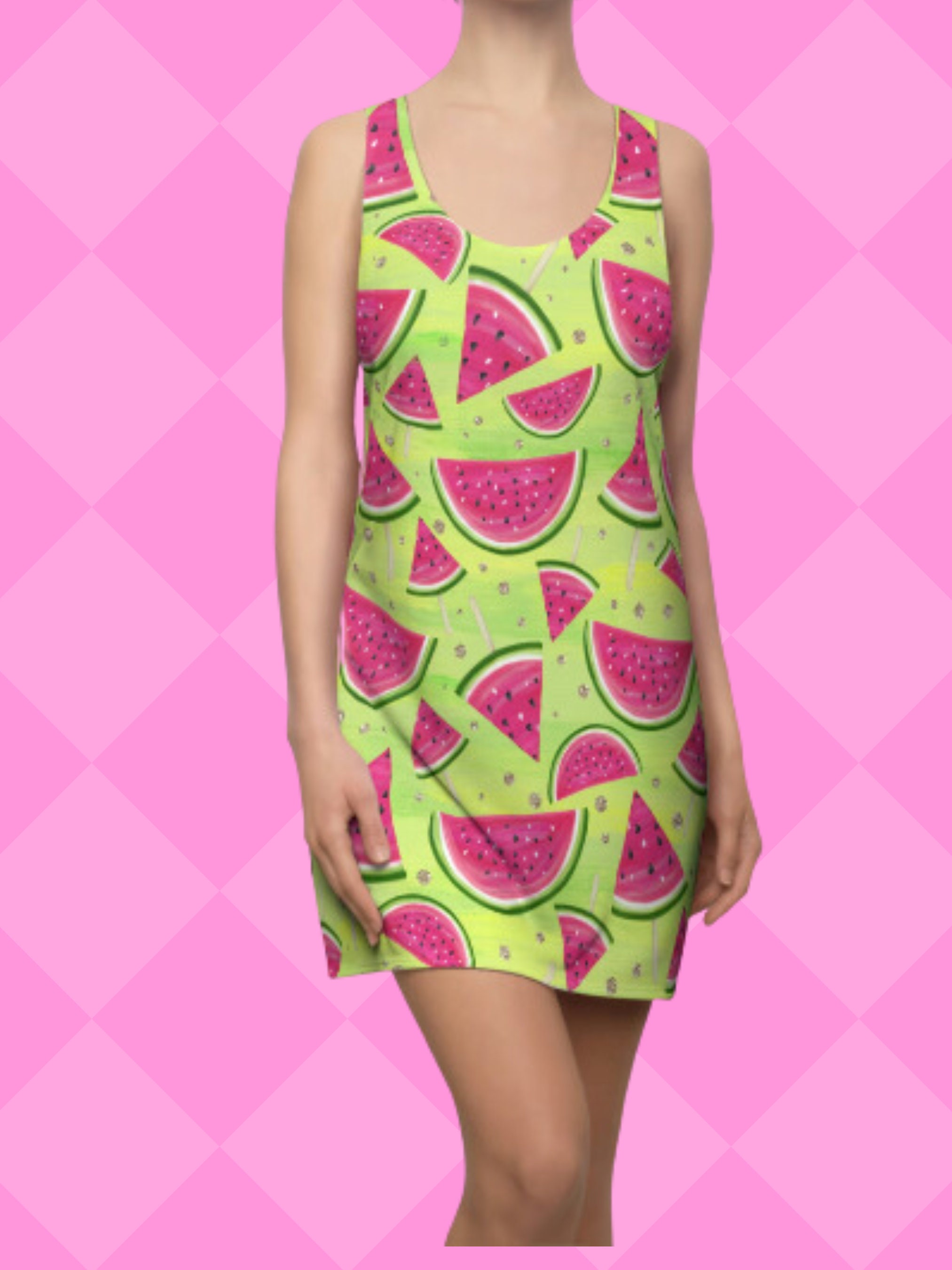 Super Cute Summer Watermelon Racerback Dress Stylish Feminine