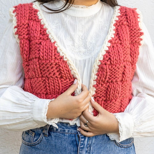 PRANK PROJECT◆Sheer Tilden Knit Vest/FREE/モヘア/GRY/無地/31242365201 Lynn Fringe Vest by TL Yarn Crafts | Facebook