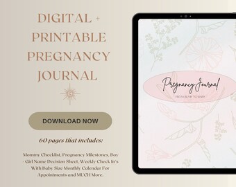 Baby Book | Pregnancy Journal | Expecting Mom | Baby Journal | Printable Pregnancy Diary | PDF Mommy To Be | Pregnancy Tracker Countdown |