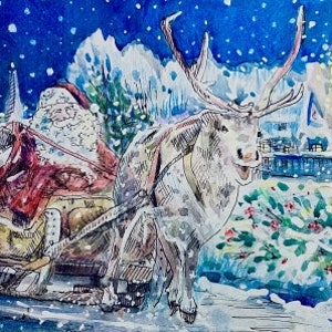 Carte postale du Nouvel An et de Noël