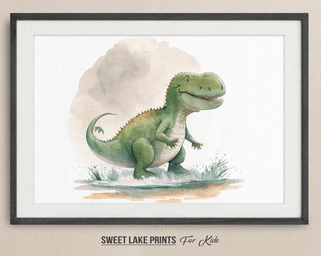 Tyrannosaurus Rex Printable Wall Art / Nursery Wall Decor / Watercolor