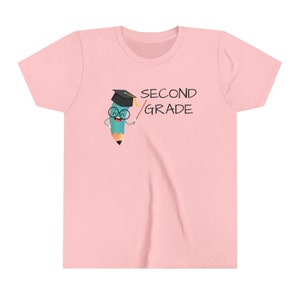Back to School Second Grade Youth Short Sleeve Tee 2nd Grade T-Shirt First Day of School Second Grade Graduation TShirt 2nd Grade T Shirt