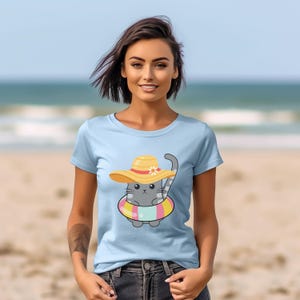 Cute Cat Beach Tee  - VaCATion Summer Vibes Shirt, Gift for Cat Lovers, Beach Day Apparel, Funny Cat Graphic Tee, Vacation Wear