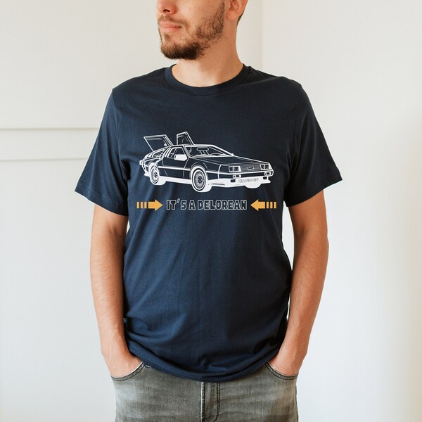 Delorean Classic Movie Car Shirt Gift for Him Retro 80s Nostalgia T Shirt Time Travel Sci Fi Move Quote T-Shirt Back to the Future TShirt