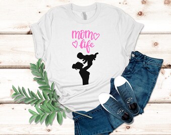 Mom Life T-Shirt - Mother & Baby Silhouette Tee