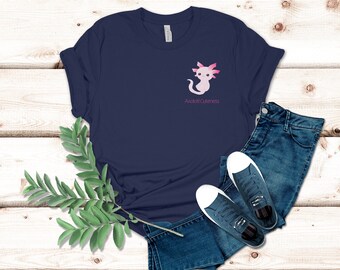 Cute Axolotl Pocket Design T-Shirt