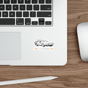 It&#39;s a Delorean Vinyl Sticker - Movie Vinyl Decal, Laptop Sticker, Time Machine Car, Retro 80s Classic Films, Water Bottle Stickers
