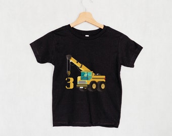 Construction Vehicle 3rd Birthday Shirt: Toddler Boy Tee
