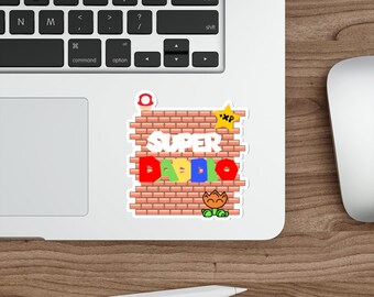 Super Daddio Sticker: Retro Video Game Vinyl Decal for Dad