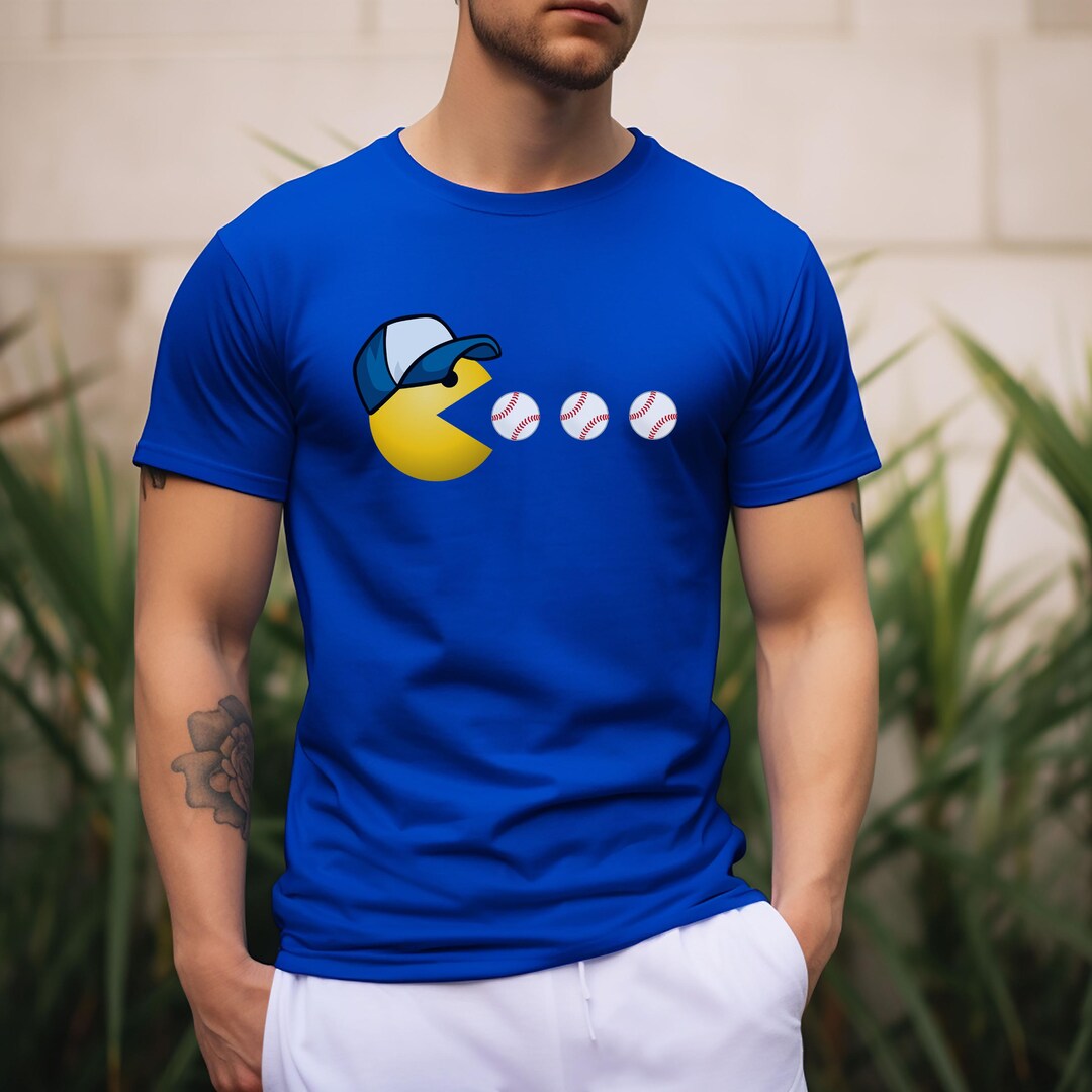Pac-man Baseball T-shirt: Retro Video Game Sports Tee - Etsy
