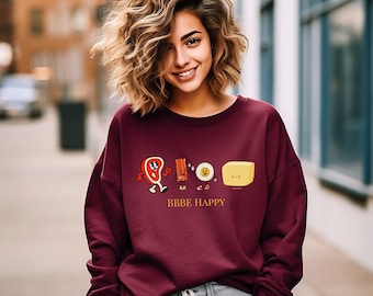 BBBE Happy Carnivore Diet Sweatshirt - Beef Bacon Butter Eggs Foodie Shirt