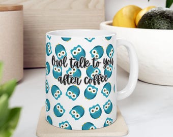Owl Ceramic Coffee Mug - Gift for Owl Lovers