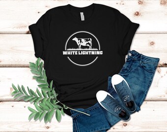 White Lightning Raw Milk Graphic Tee - Dairy Farmer Gift