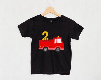 Firetruck 2nd Birthday Shirt - Toddler Cotton Tee