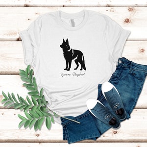 German Shepherd T-Shirt - GSD Dog Silhouette T Shirt, Gift for Dog Lover