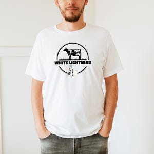 White Lightning Graphic Tee - Raw Milk T-Shirt, MAHA Shirt for Him