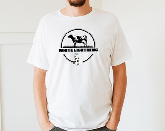 White Lightning Graphic Tee - Raw Milk T-Shirt, MAHA Shirt for Him