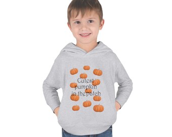 Cute Fall Hoodie for Toddler Cutest Pumpkin in the Patch Toddler Pullover Fleece Hoodie Kid Shirt Autumn Pumpkin Patch Children's Sweatshirt