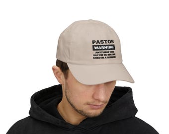 Pastor Warning Baseball Cap: Funny Pastor Gift Hat