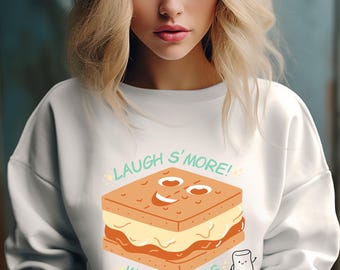 Laugh S'mores Campfire Sweatshirt: Cozy Summer Nights Crewneck