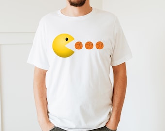 Pac-Man Basketball T-Shirt - Fun Gamer Shirt, Retro Video Game Apparel, Gift for Gamers and Sports Lovers