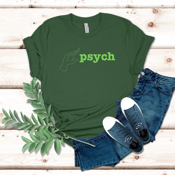 Psych Hand T-Shirt Gift for Her Women's Psych-O TV Show Fan Shirt Psychic Detective TShirt Psycho TV Show Gift Psych T Shirt Psych Hand