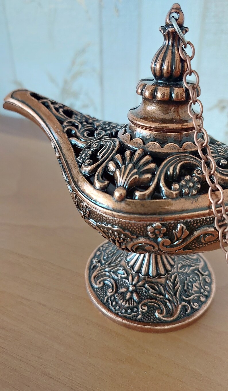 Aladdin Lamp Genie Lamp Incense Burner Silveraladdin Oil Etsy