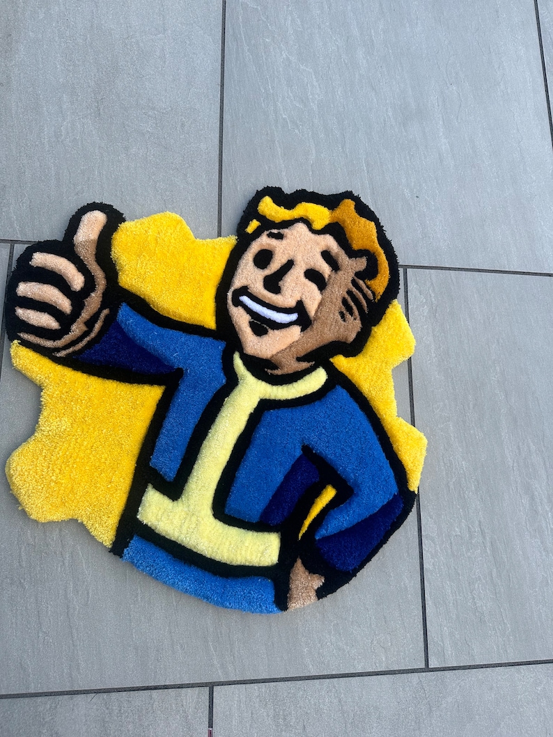 Vault Boy Custom Rug | Fallout Rug | Bespoke Tufted Rug | Anime Rug ...
