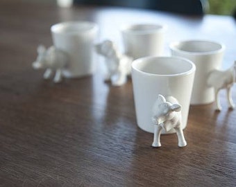 perfect (christmas) gift, animal 3D ceramic mug: horse or pig, coffee cup