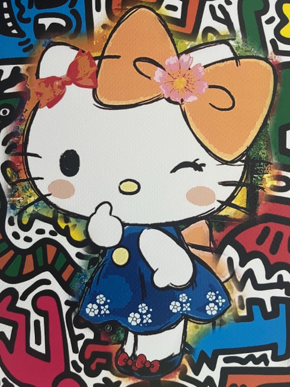 DEATH NYC Hello Kitty シルクスクリーン DEATH NYC 45x32cm Ltd Ed Signed Graffiti Pop Art Print