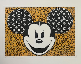 【額装セット】【DEATH NYC】Micky ＆ Minnie’s Love DEATH NYC Hand-signed Limited Edition Artist's Proof With COA