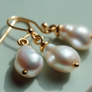 Freshwater Pearls Gold-Plated Dangle Pair of Earrings