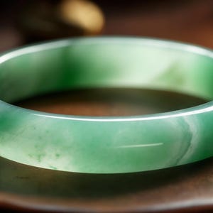 Real Grade A Light Green Jadeite Bangle