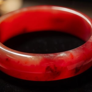 Real Red Jade Bangle Bracelet