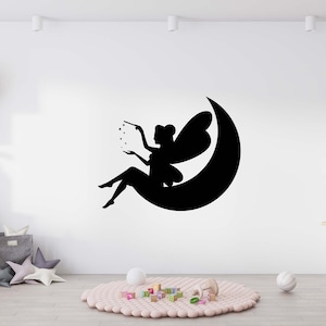 Fairy Princess Girl Wall Decal,Fairy Wall Decal,Princess Wall Art,Fairy Wall Sticker,Girl Room Decor,Window Sticker,Vinyl Letter GI0009