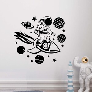 Calcomanía de pared de astronauta Calcomanía de pared de astronauta Calcomanía de pared de astronauta Calcomanía de vinilo Calcomanía de pared de niño Arte de pared BB0010