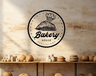 Bakkerij winkel muur sticker, bakkerij muur sticker, bakkerij winkel muur sticker, winkel Bakey muur decor, brood muur kunst, bakkerij kunst aan de muur, vinyl brief BA0017